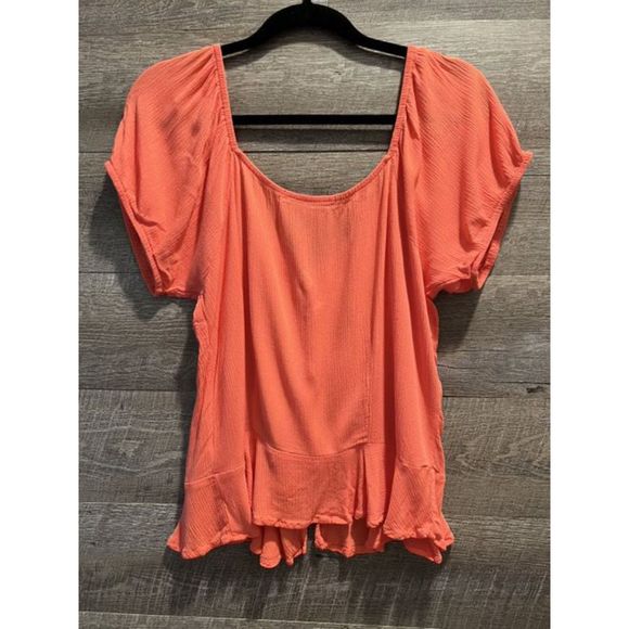 Gypsies and Moondust Coral Rayon Blouse Size XL - Picture 4 of 5